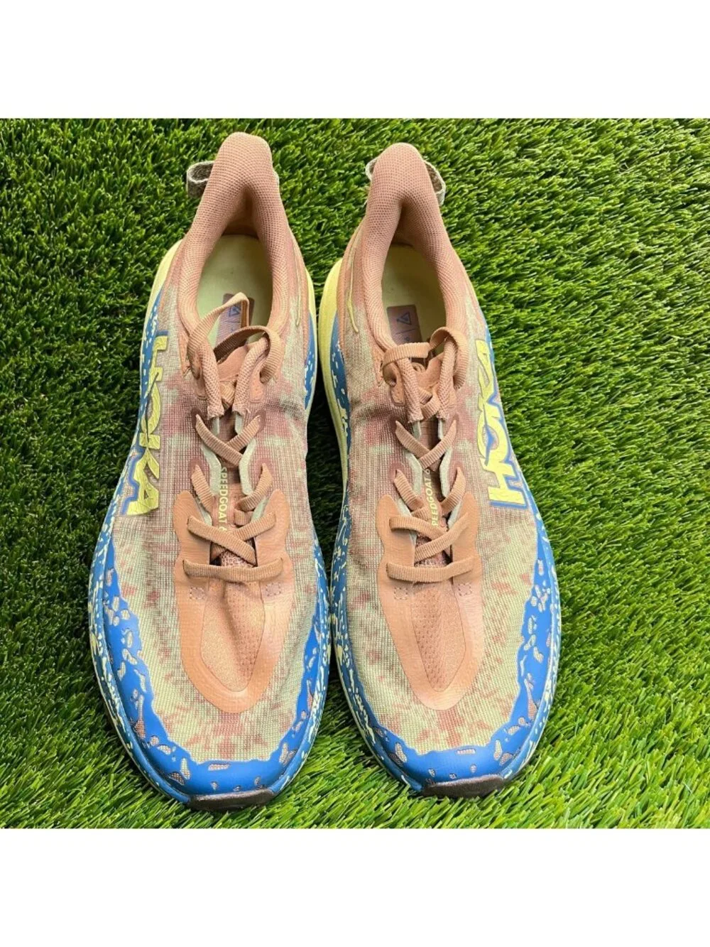 Hoka One One Speedgoat 6 Mens Size 11 Maple Blue Trail Running Shoes Sneakers